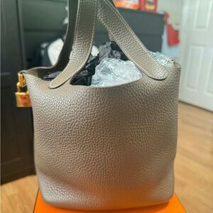 Hermes picotin 18 etoupe with gold hardware